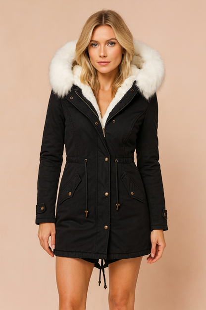 Hailey | Faux Fur Hooded Longline Parka Coat
