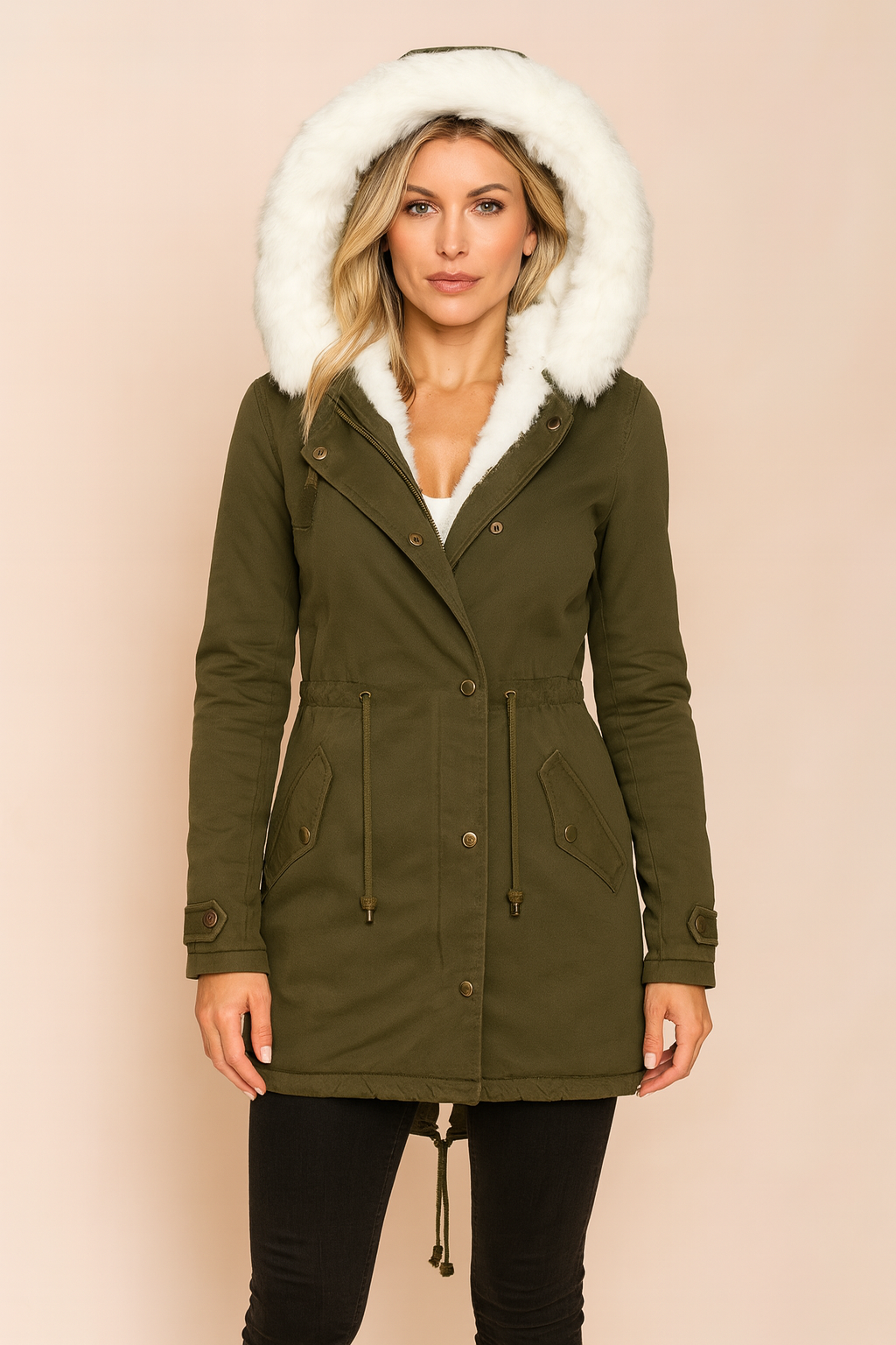 Hailey | Faux Fur Hooded Longline Parka Coat