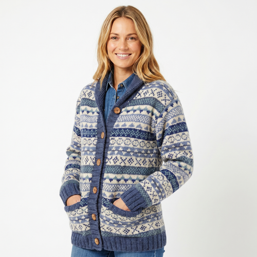 Highland | Fair Isle Shawl Collar Cardigan