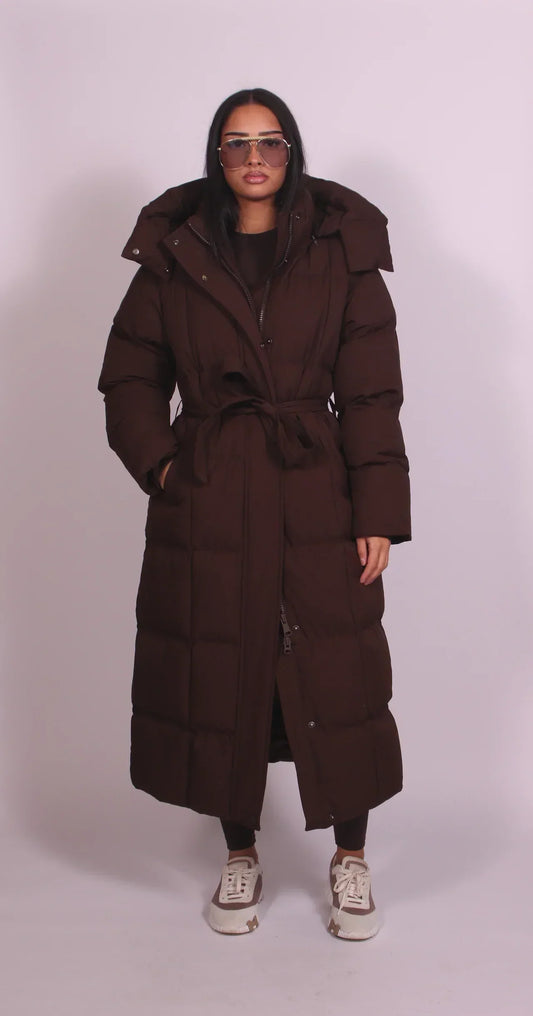 Carmen | Long Belted Puffer Coat
