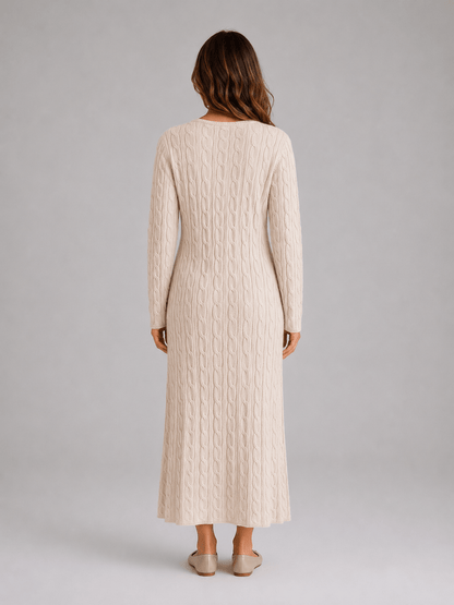 Isabelle | Cable Knit Long Sleeve Maxi Dress