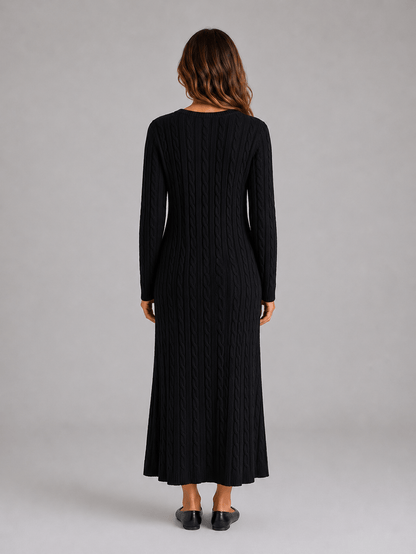 Isabelle | Cable Knit Long Sleeve Maxi Dress