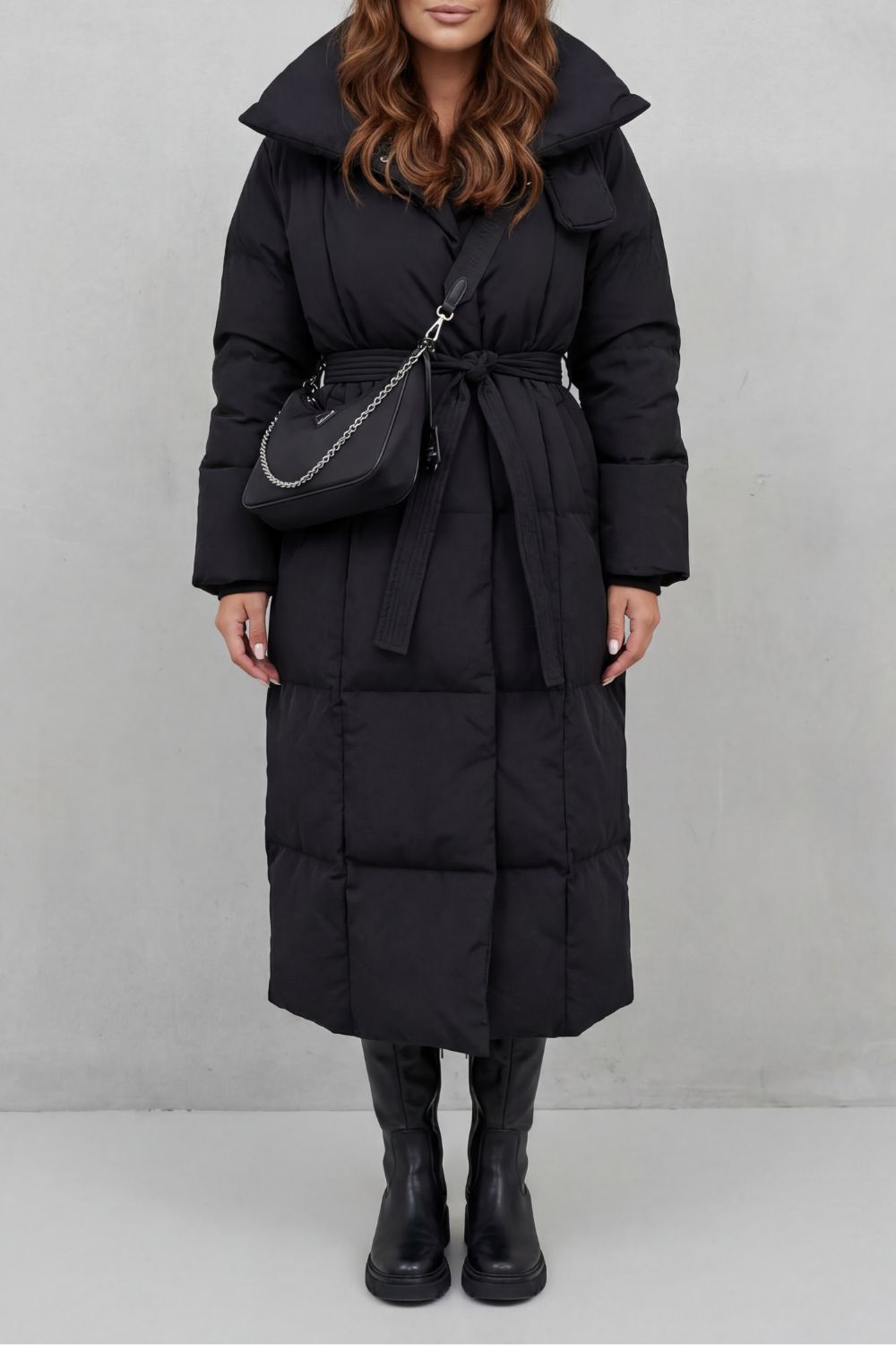 Isla | Belted Hooded Longline Puffer Coat