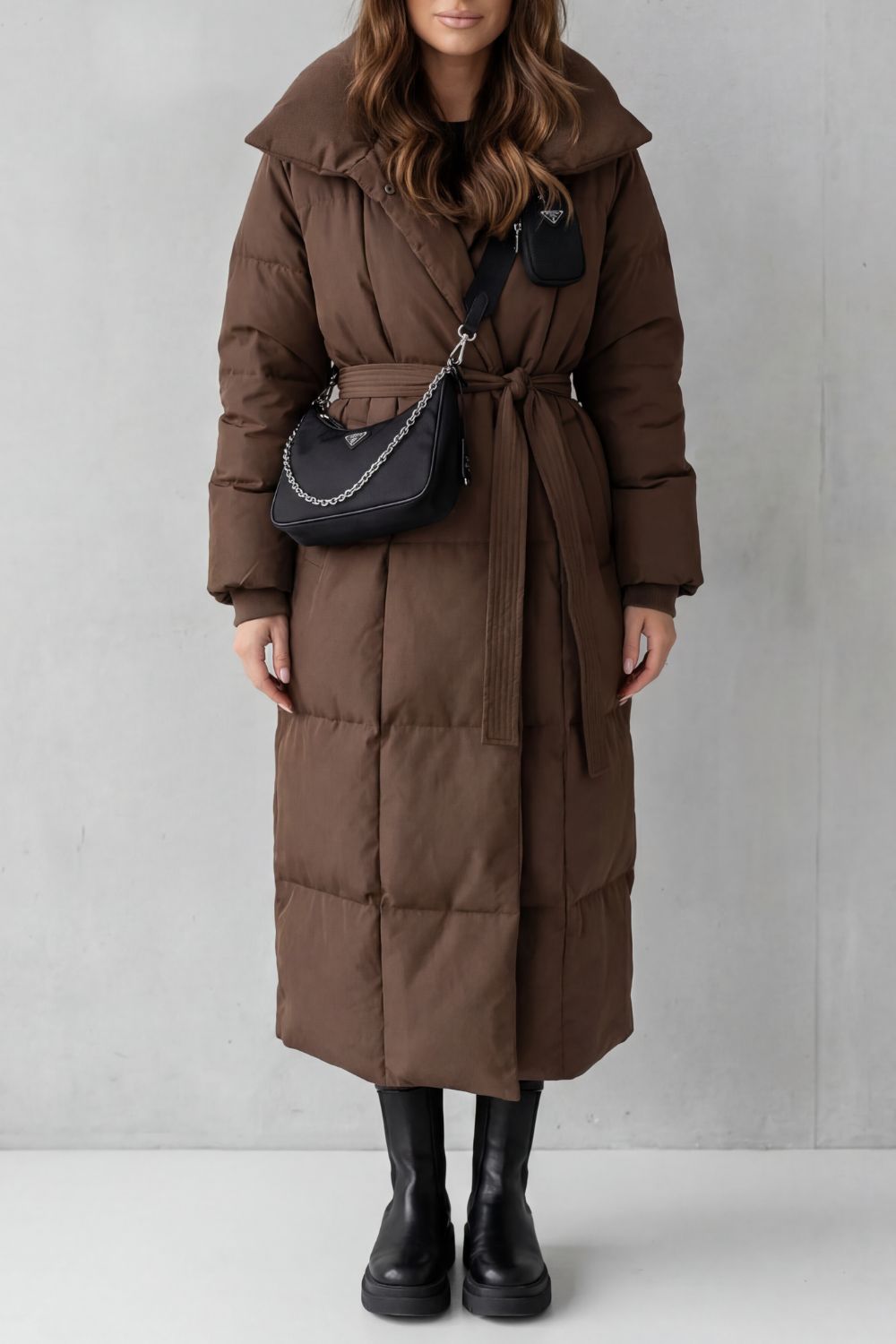 Isla | Belted Hooded Longline Puffer Coat