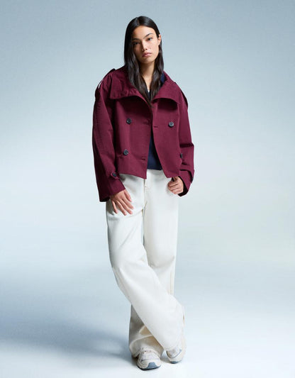 Ivy | Double Breasted Cropped Trench Coat