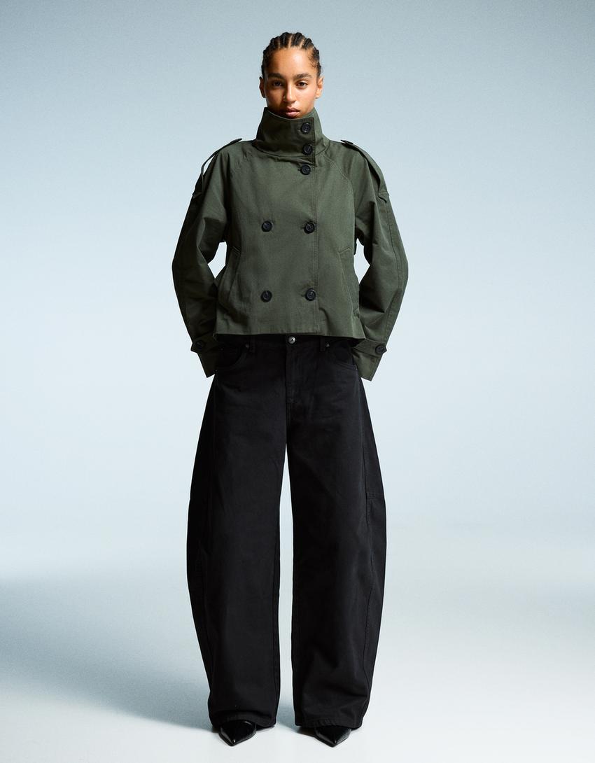Ivy | Double Breasted Cropped Trench Coat