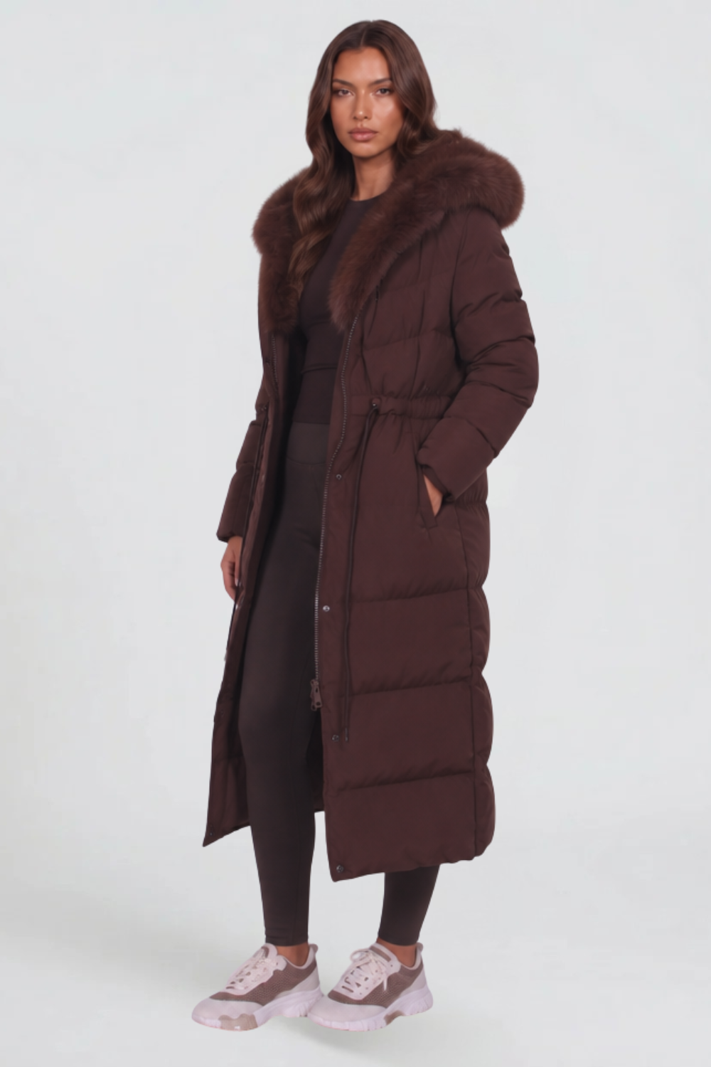 Ivy | Faux Fur Hooded Long Puffer Coat