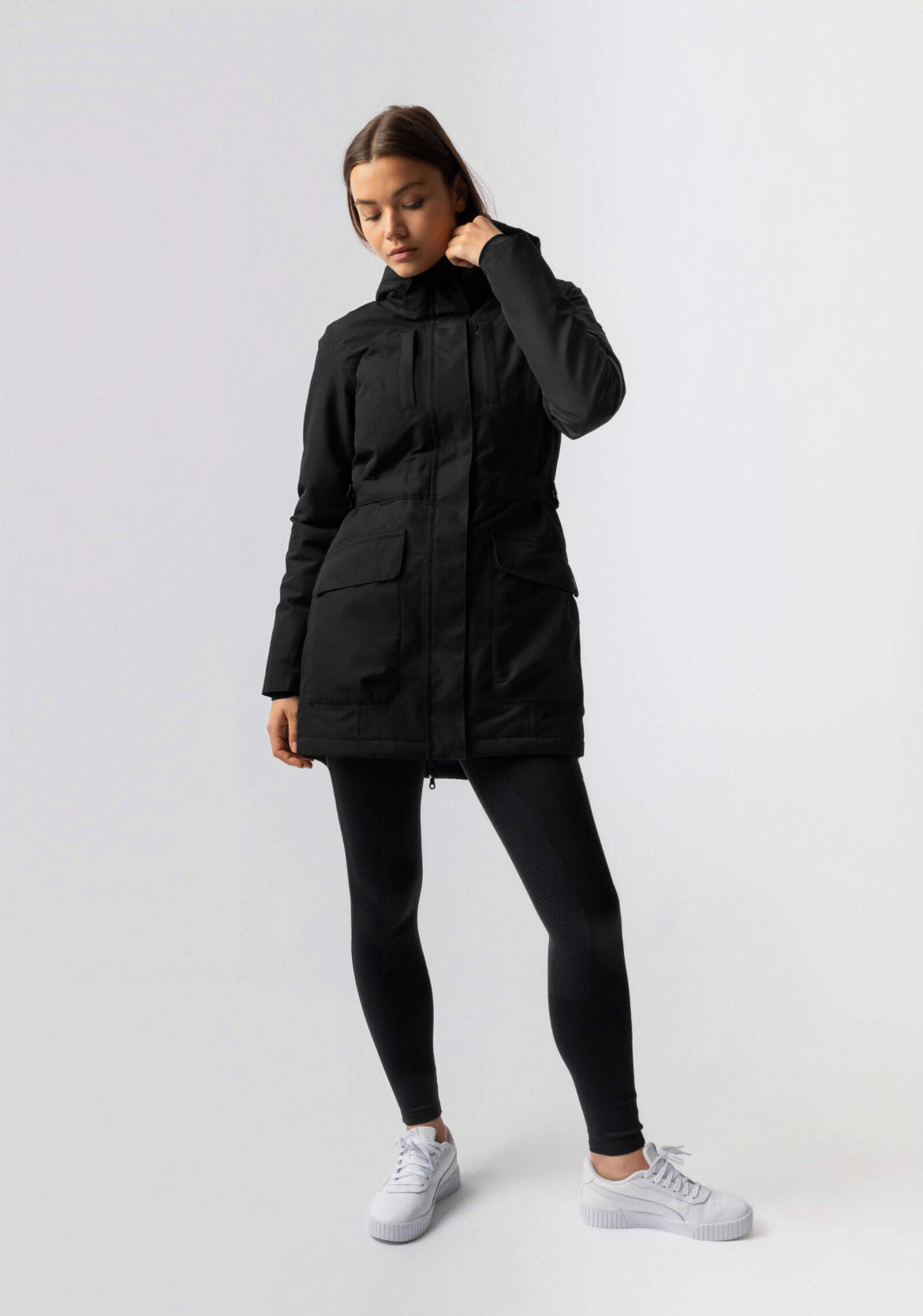 Jade | Hooded High Neck Utility Parka Coat