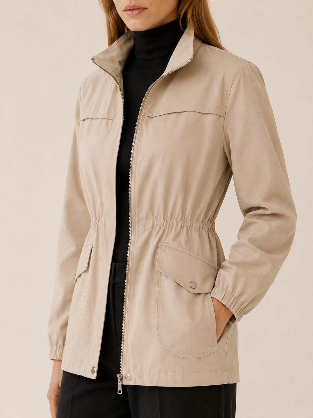 Felicity | Tailored Stand Collar Utility Jacket