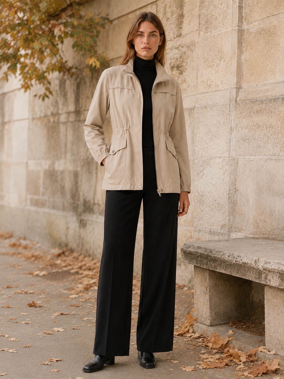 Felicity | Tailored Stand Collar Utility Jacket