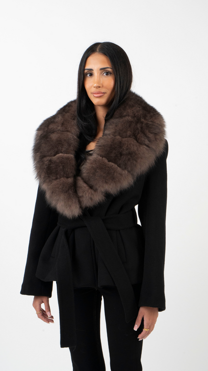 Luma | Faux Fur Oversized Collar Tailored Jacket