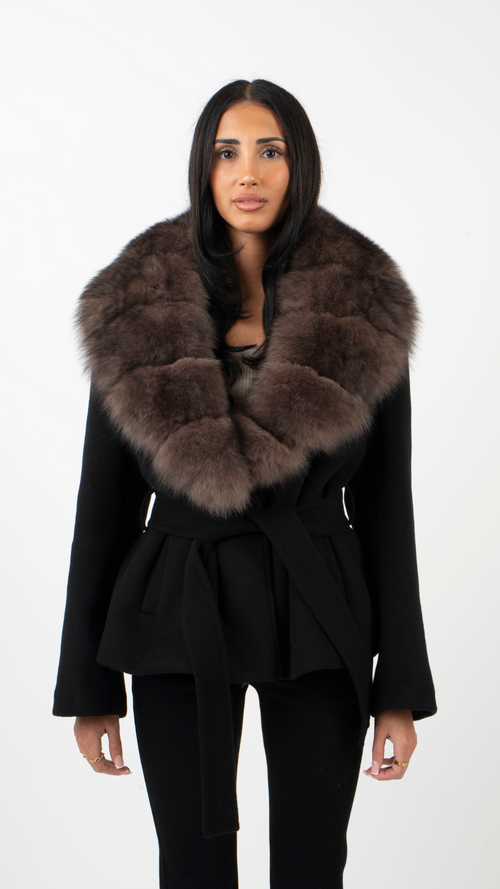 Luma | Faux Fur Oversized Collar Tailored Jacket