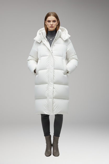 Mabel | Long Quilted Hooded Puffer Jacket