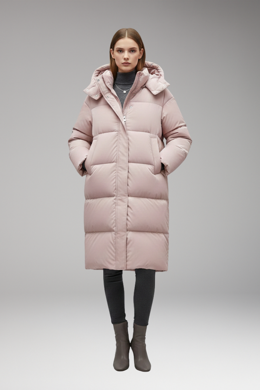 Mabel | Long Quilted Hooded Puffer Jacket