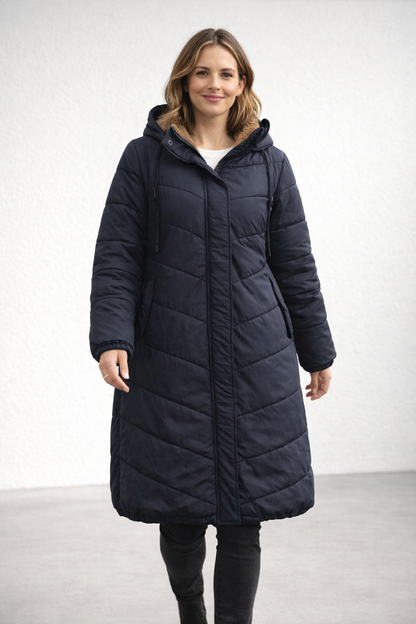 Mabel | Quilted Hooded Longline Puffer Coat