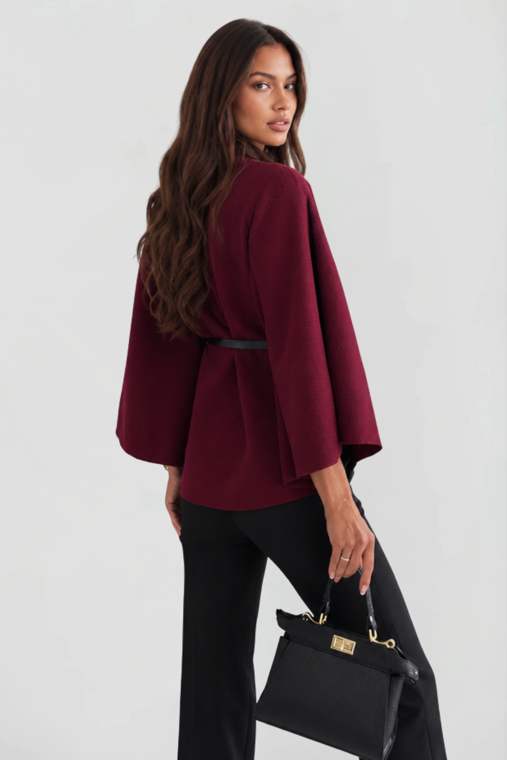 Madison | Belted Oversized Wool Cape Coat