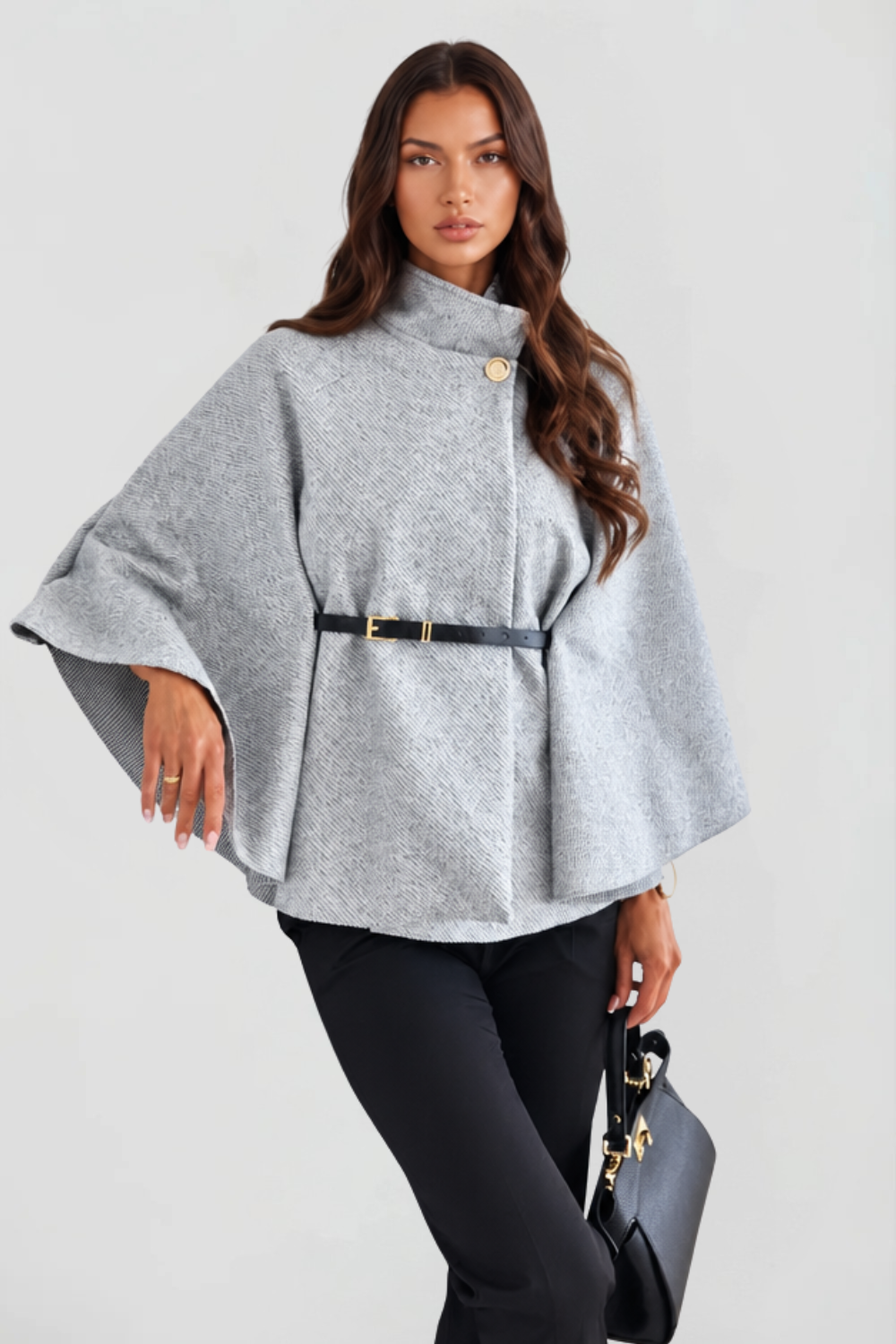 Madison | Belted Oversized Wool Cape Coat