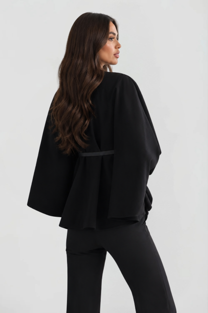 Madison | Belted Oversized Wool Cape Coat