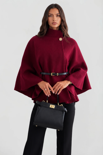 Madison | Belted Oversized Wool Cape Coat