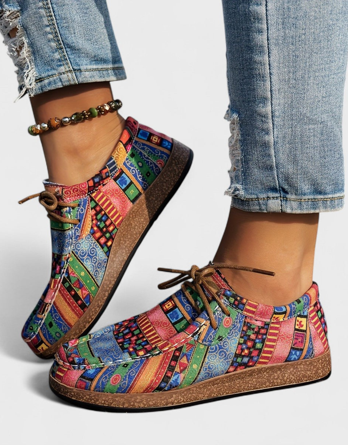 Marley | Orthopedic Boho Pattern Lace Up Comfort Shoes