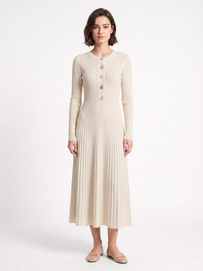 Martha | Ribbed Knit Button Maxi Dress