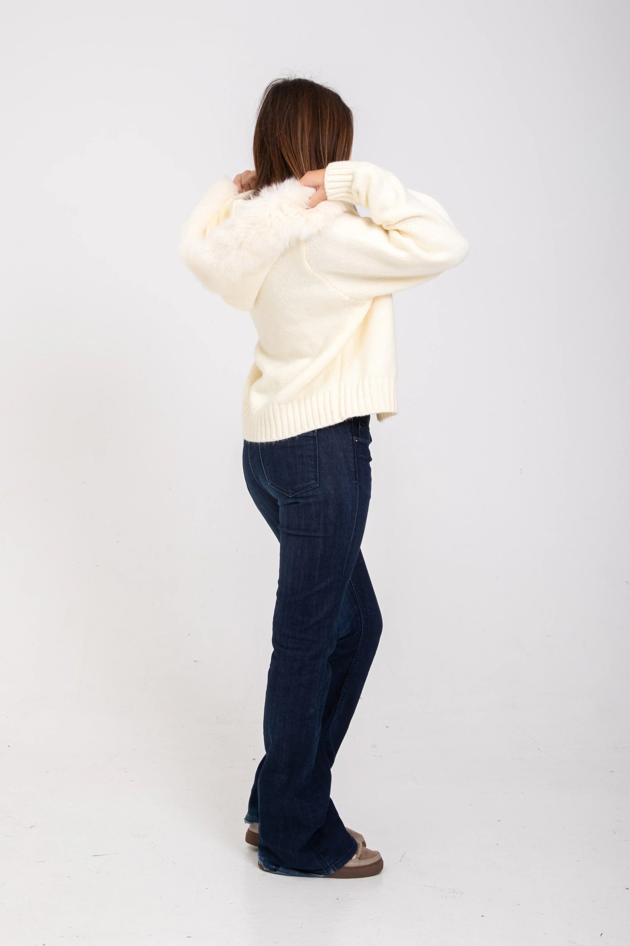 Matilda | Faux Fur Hooded Cropped Jacket