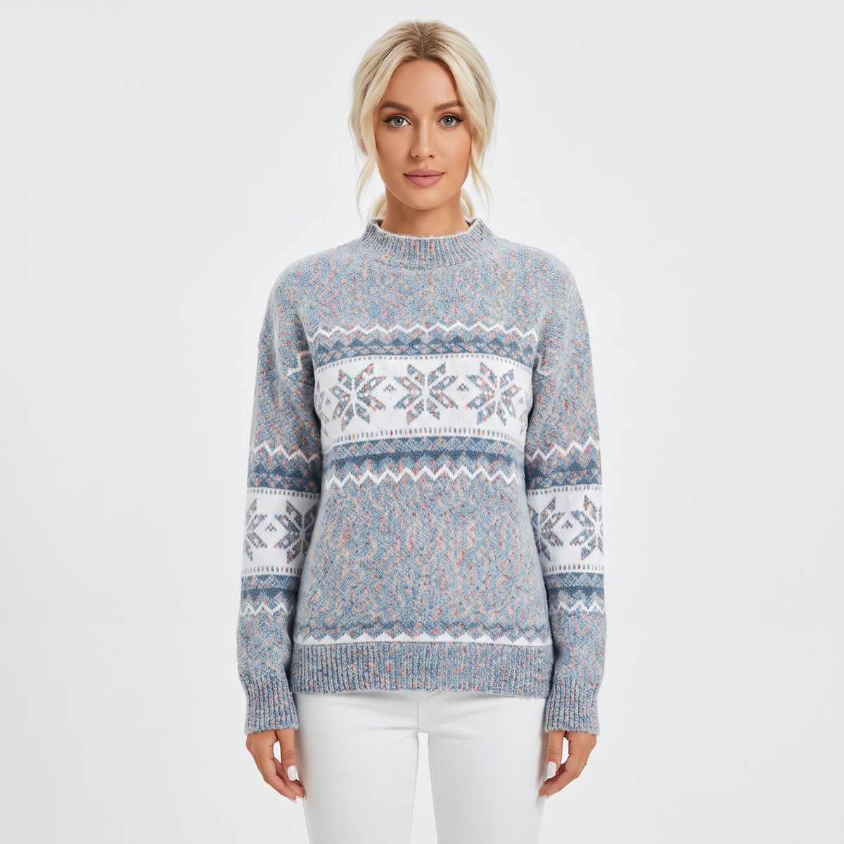Nora | Fair Isle Mock Neck Pullover