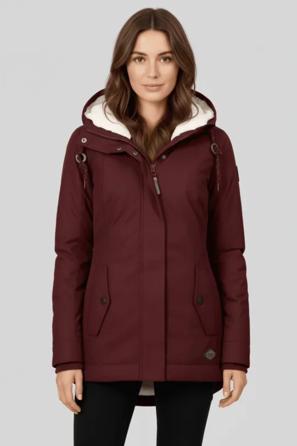 Mira | Fleece Lined Hooded Longline Parka Coat