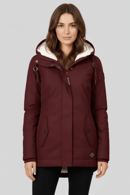Mira | Fleece Lined Hooded Longline Parka Coat
