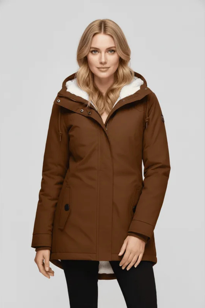Mira | Fleece Lined Hooded Longline Parka Coat
