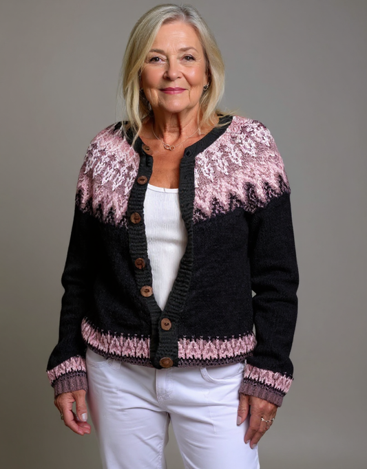 Nadia | Fair Isle Round Neck Cardigan