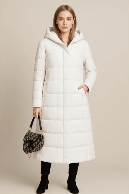 Rhea | Hooded Quilted Longline Puffer Coat