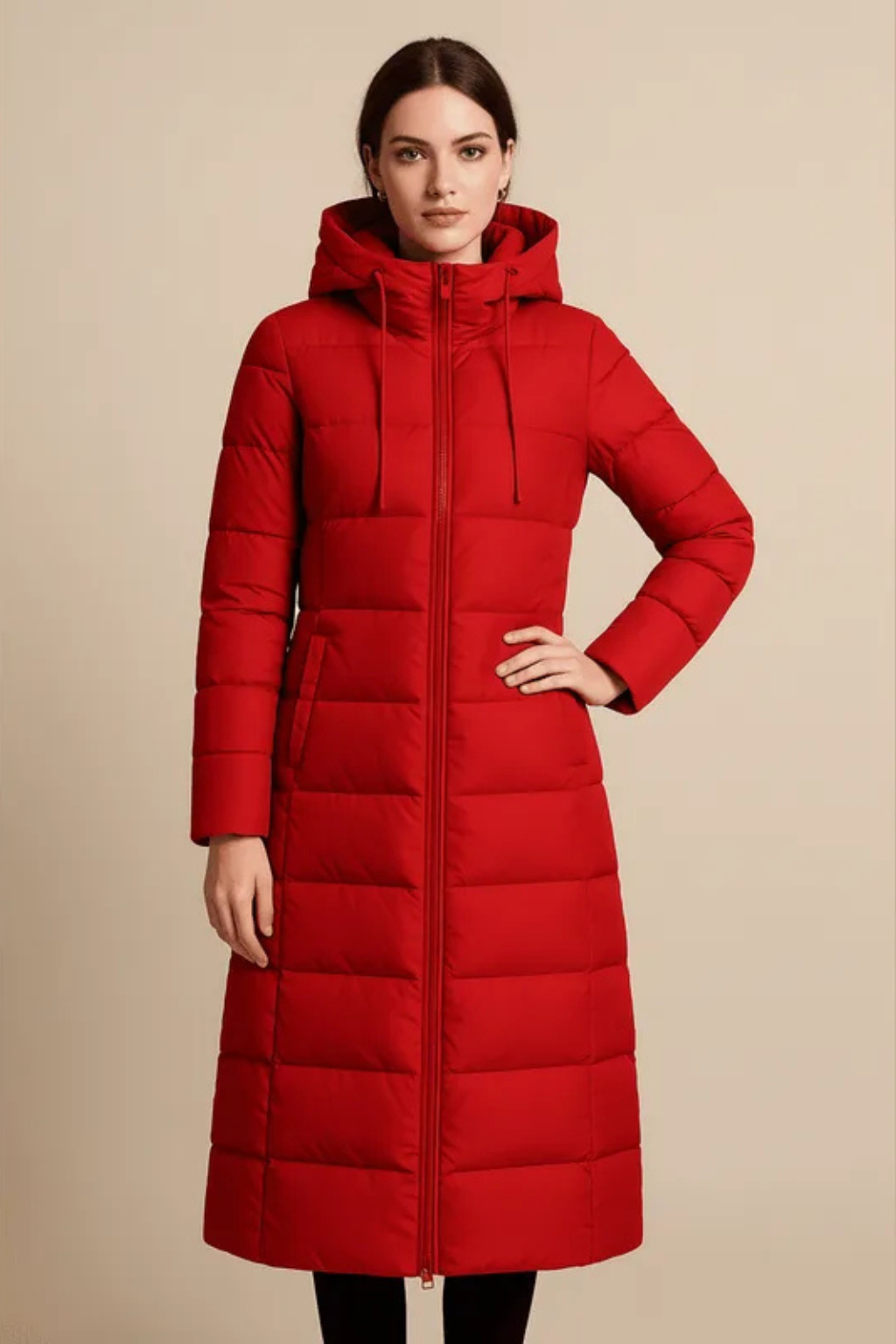 Rhea | Hooded Quilted Longline Puffer Coat