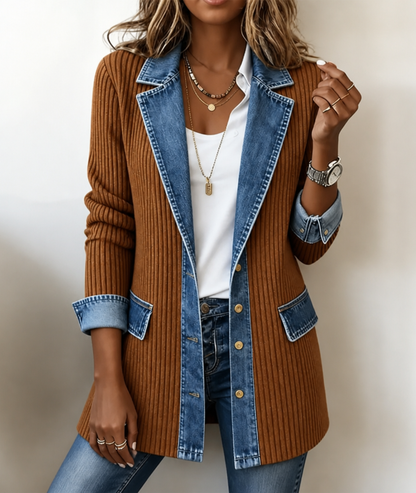 Odile | Patchwork Colorblock Denim Jacket