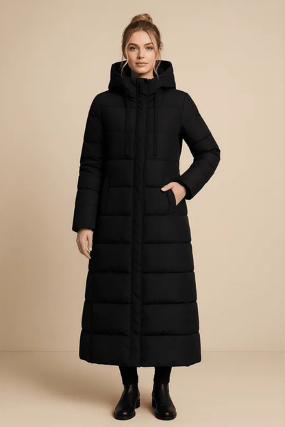 Rhea | Hooded Quilted Longline Puffer Coat