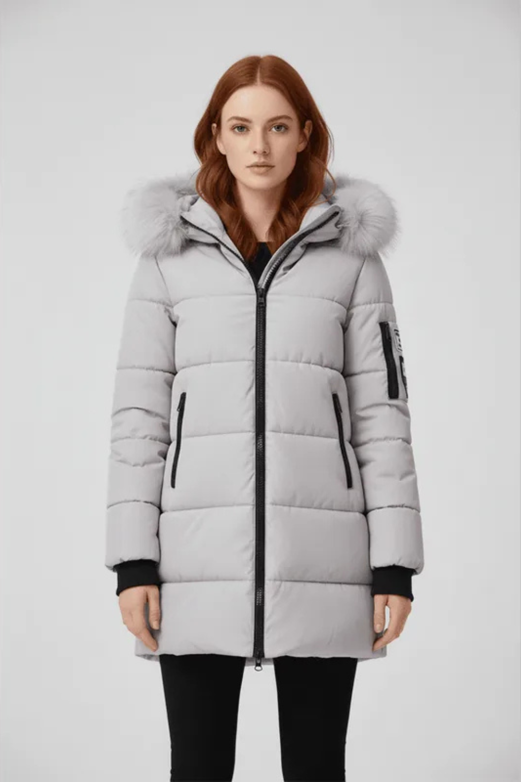 Sorelle | Faux Trim Hooded Longline Puffer Coat