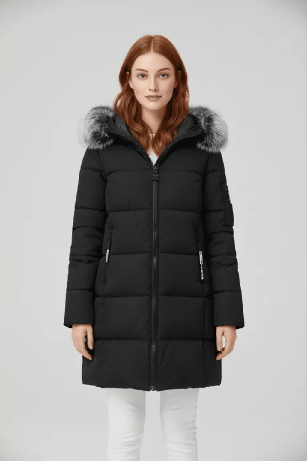 Sorelle | Faux Trim Hooded Longline Puffer Coat