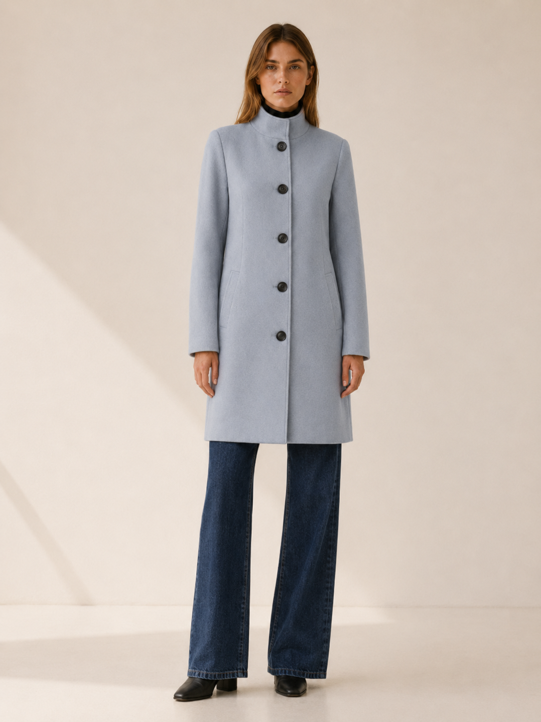 Niva | Single Breasted Tailored Button Trench Coat