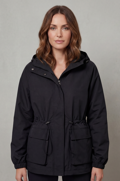 Ravelle | Utility Drawstring Hooded Jacket