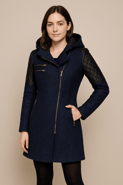 Rebecca | Hooded Quilted Sleeve Longline Coat