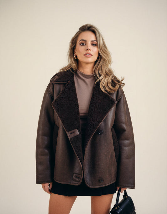 Rosalind | Shearling Faux Leather Jacket