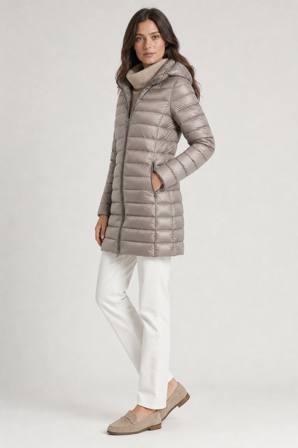 Rosie | Hooded Quilted Longline Puffer Coat