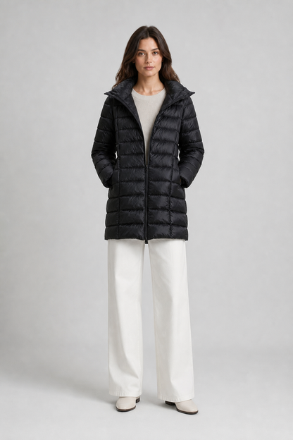 Rosie | Hooded Quilted Longline Puffer Coat