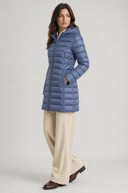 Rosie | Hooded Quilted Longline Puffer Coat