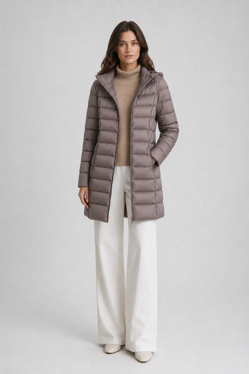 Rosie | Hooded Quilted Longline Puffer Coat