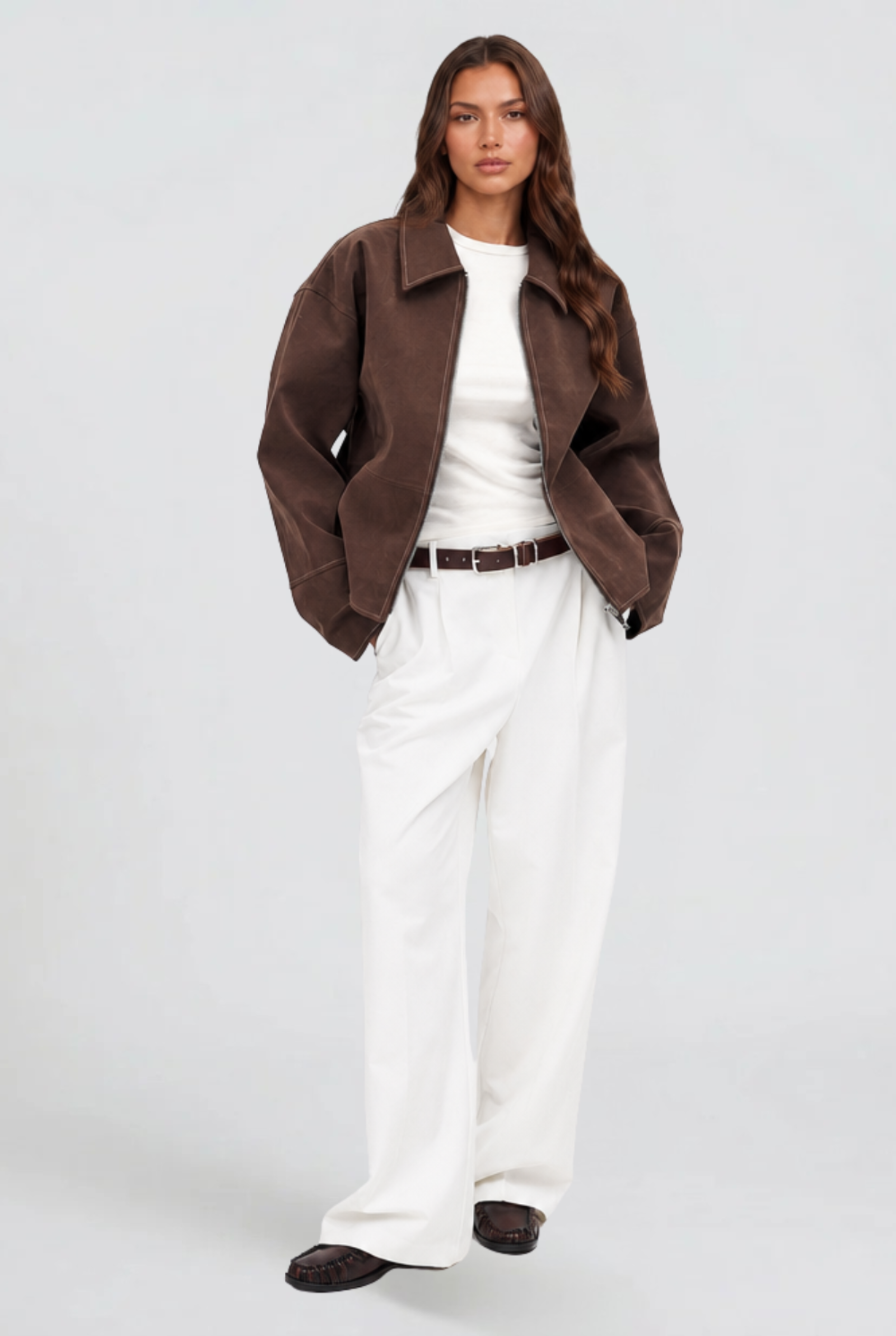Savannah | Cropped Zip Suede Jacket