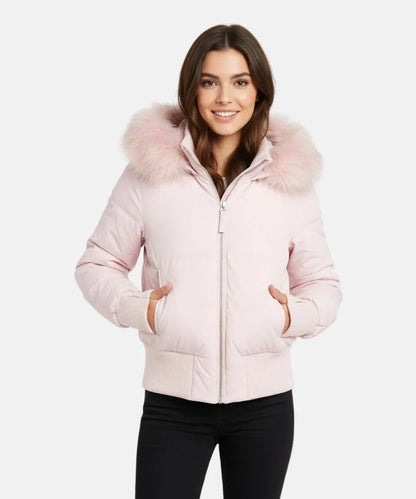 Sienna | Faux Fur Hooded Cropped Puffer Jacket