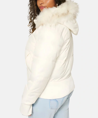 Sienna | Faux Fur Hooded Cropped Puffer Jacket