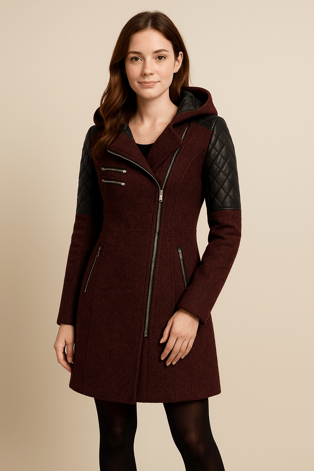 Vetra | Hooded Quilted Sleeve Longline Coat