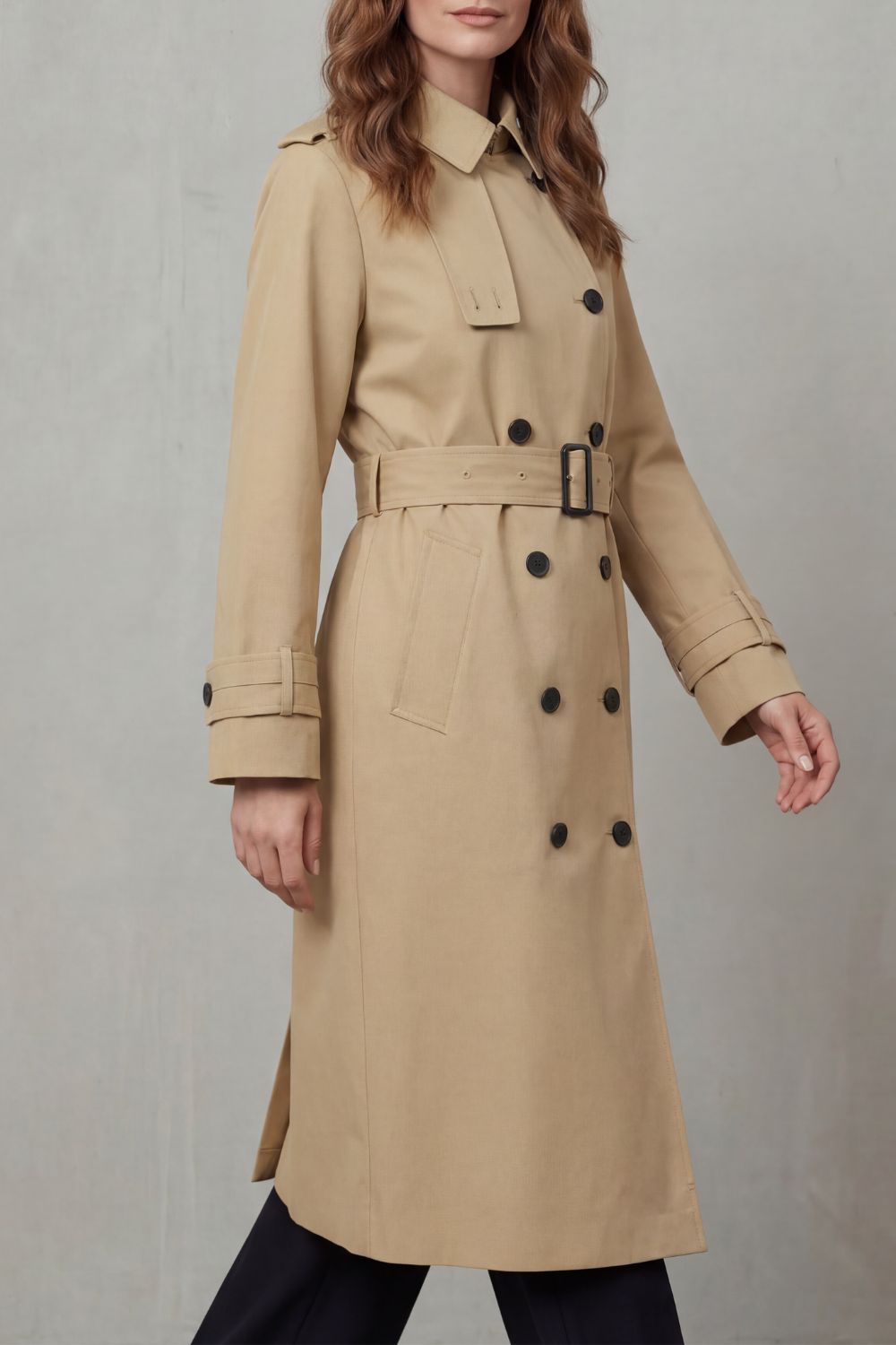 Skylar | Double Breasted Belted Trench Coat